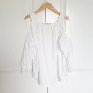 MADEWELL cotton cold shoulder blouse